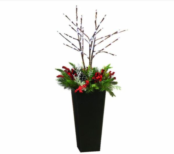 Decorated Christmas Arrangement - 60 Warm White LED Lights - 50-in-11128