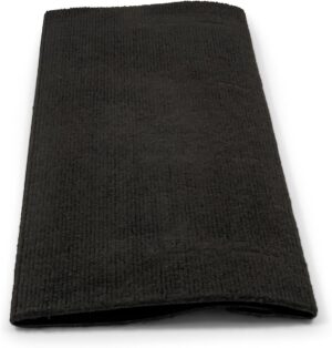 3 Pack - Black Premium Wrap Around RV Step Rug (100% Polyester (17.5" x 18"))-0