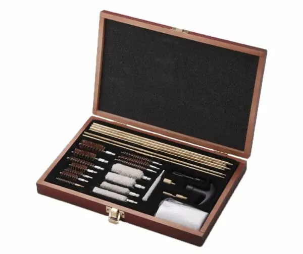 Grizzly Universal 27 Piece Gun Cleaning Kit In Wooden Box