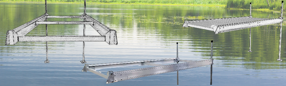 Ultra-Light Aluminum FIxed dock kit – 5ft x 10ft – Sold In Store Only-13124
