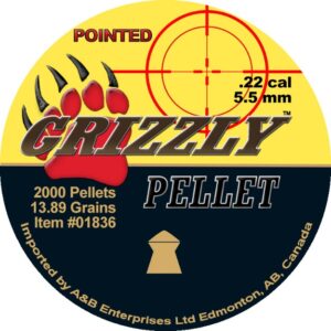 Grizzly .22 Pellet Pointed Head Match Grade 2000 PK