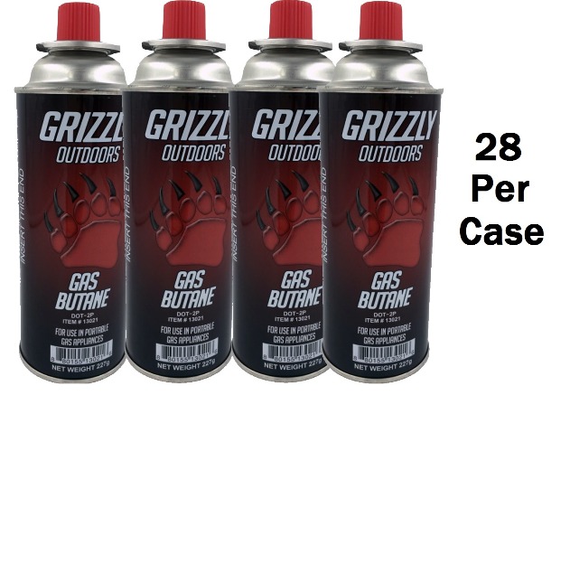 Grizzly Butane Gas Cartridge 227g – 28 Per Case