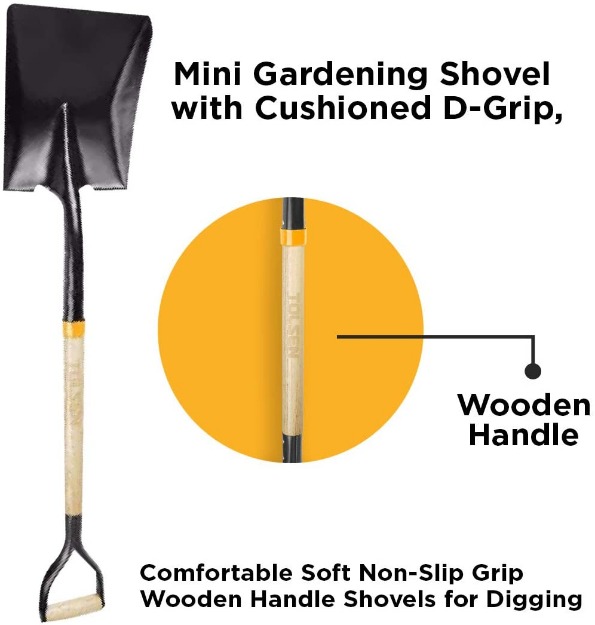 40 " Square Point Steel Shovel With Wood Handle-12177