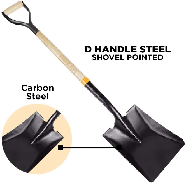40 ” Square Point Steel Shovel With Wood Handle-12175