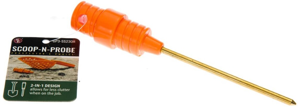 14″/Orange Sand Scoop with hole and Brass Probe for Gold/Metal Detecting-12014