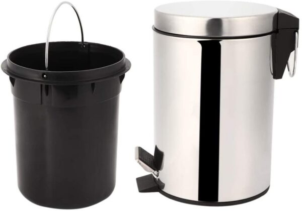 Trash Can Rubbish Bin 3L Household Stainless Steel Step Pedal Trash Can Garbage Bin-11900