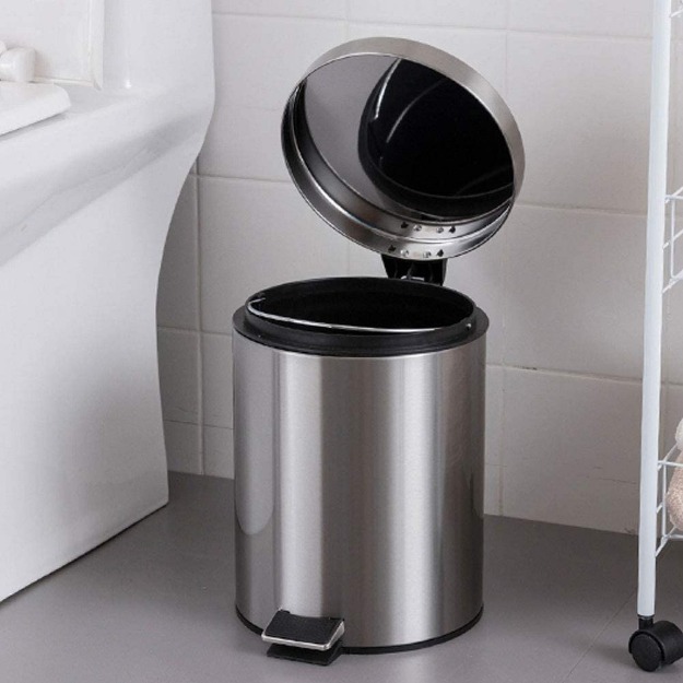 Trash Can Rubbish Bin 3L Household Stainless Steel Step Pedal Trash Can Garbage Bin-11905