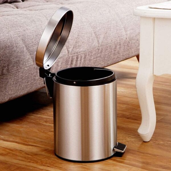 Trash Can Rubbish Bin 3L Household Stainless Steel Step Pedal Trash Can Garbage Bin-11904