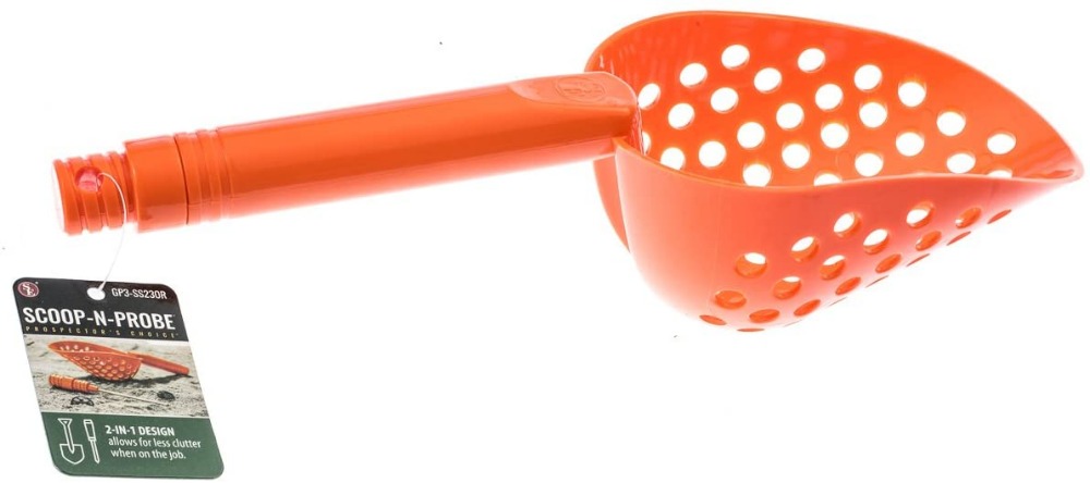 14″/Orange Sand Scoop with hole and Brass Probe for Gold/Metal Detecting-12013
