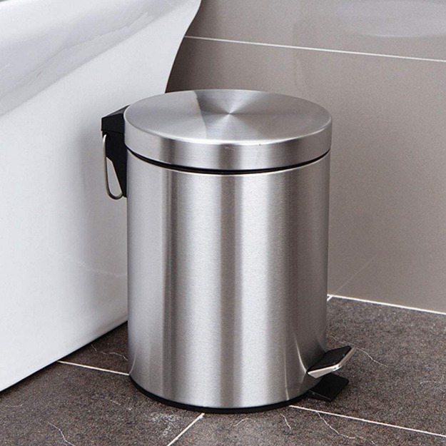 Trash Can Rubbish Bin 3L Household Stainless Steel Step Pedal Trash Can Garbage Bin-11903