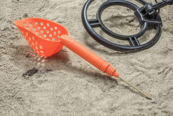 14"/Orange Sand Scoop with hole and Brass Probe for Gold/Metal Detecting-12017