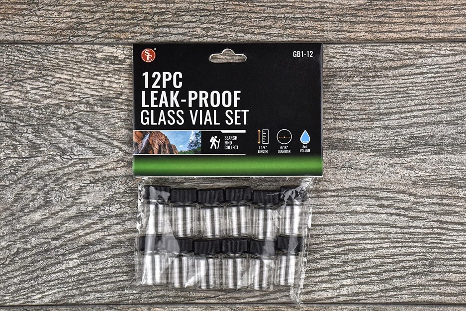 SE 1-1/4″ x 9/16″ Leak-Proof Glass Vial Set (12 PC.) – GB1-12-12082