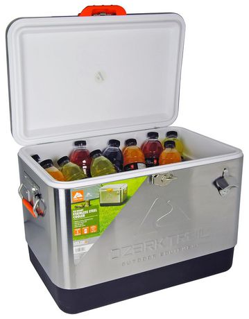 Ozark Trail 85 Can Stainless Steel Ice Chest/Cooler with Bottle Opener (54 Quarts/51 Liters)-12150