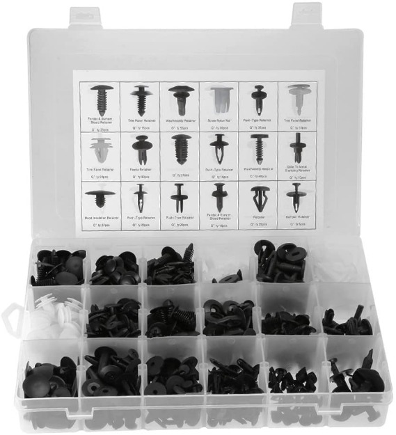 415 Pcs Fasteners Kit - Universal Kit For Bumper Fasteners, Door And Body Trim, Panels, Cover Plates Assorted Styles And Sizes For Ford, Gm, Toyota, Honda, Chrysler And More -0