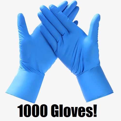 1000 Pack - Pro Grade Blue Nitrile Gloves 5 gram - 4 mill-0