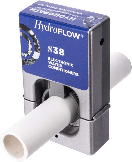 HydroFLOW | S38 | Electronic Water Softener | No Salt, No Filters Water Conditioner | Prevents Scale from Binding | For Homes and Commercial Kitchens up to 3,000 Square Feet | Fits Max 1.25” OD