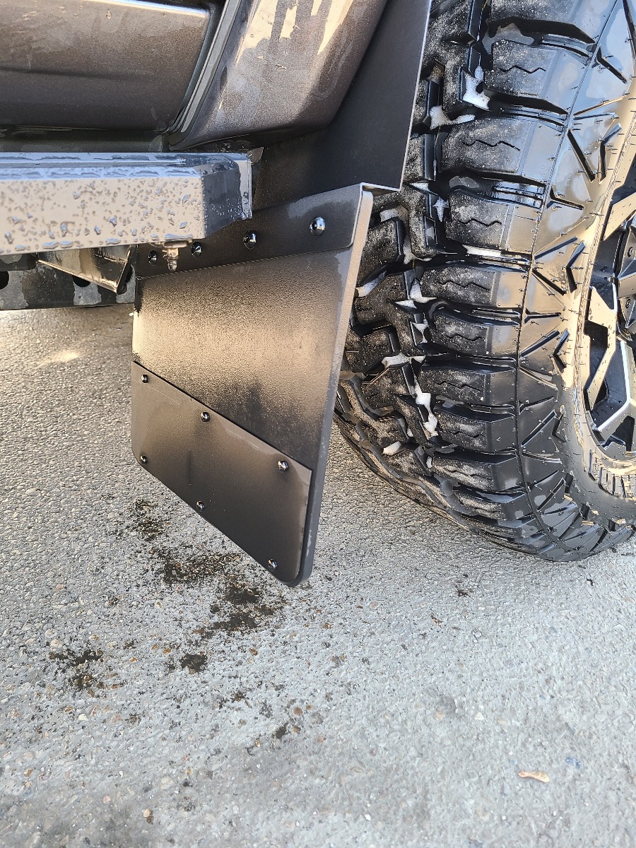 14″ Rubber & S/S KickBack Mud Flaps – REAR 2PCS-12543
