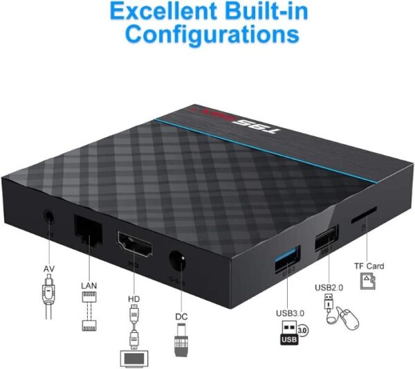 Android Box, TUREWELL T95 Max+ Android TV Box 9.0 Amlogic S905X3 Quad-core cortex-A55 4GB RAM 32GB ROM Media Player with 8K BT4.0 2.4G/5.0GHz Dual-Band WiFi USB3.0-12576
