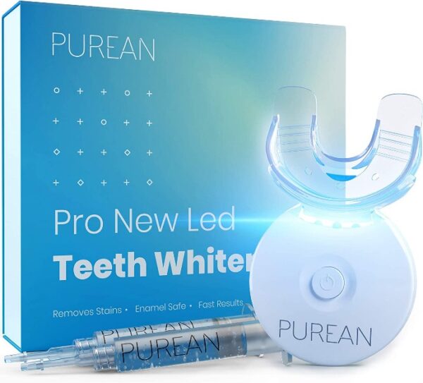 Teeth Whitening Kit with LED Light – 2 Syringes of 5ml Professional 35% Carbamide Peroxide Tooth Whitener Gel – Bright White Smile Set with Mouth Tray-0