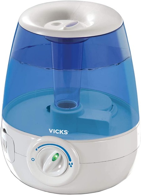 Vicks V4600-CAN Filter-Free Ultrasonic Cool Mist Humidifier, Medium Room Humidifier for Baby, Bedroom, Office Desk, with Variable Output Control, Dual Scent Pad Slots, Auto Shut-Off, 4.5L/1.2Gal