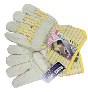 Workhorse Heavy Duty Smooth Grain Leather Work Gloves One Size - Fleece Lined - Lightweight Warmth-0