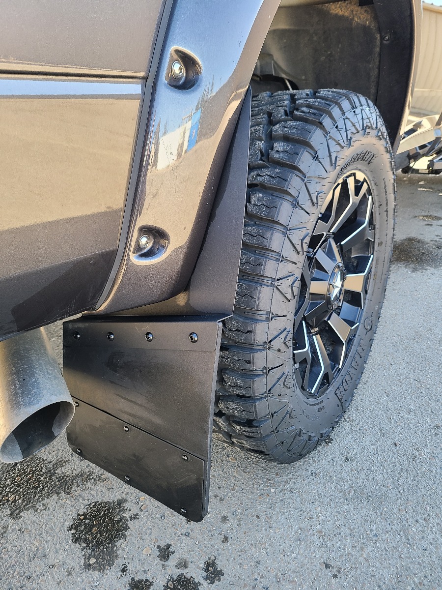 14″ Rubber & S/S KickBack Mud Flaps -Front and Rear Set-12779