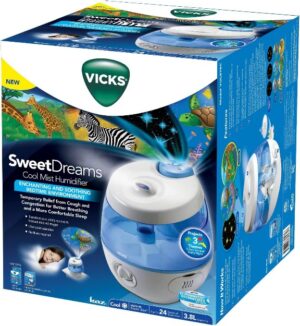 Vicks SweetDreams Cool Mist Humidifier; Enchanting and Soothing Bedtime Environment - VUL575C,Blue,1-Gallon-12931