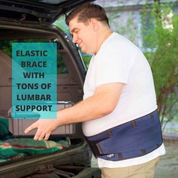 AVESTON Blue Back Support Lower Back Brace for Back Pain Relief - Thin Breathable Rigid 6 ribs Adjustable Lumbar Support Belt Men/Women Keeps Your Spine Straight, Surgery, Fracture-13070