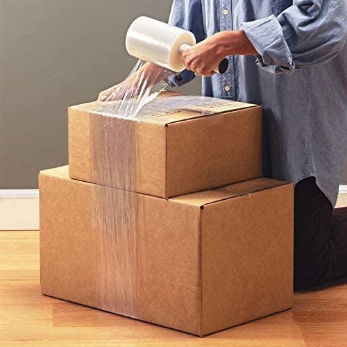 Prograde 12 Pack - 5" x 1000' Roll - 80 Gauge Thick, Mini Stretch Packing Wrap with Handle for Pallet Wrap, Moving Supplies, Industrial Strength - Clear Film (12 Pack)-13144