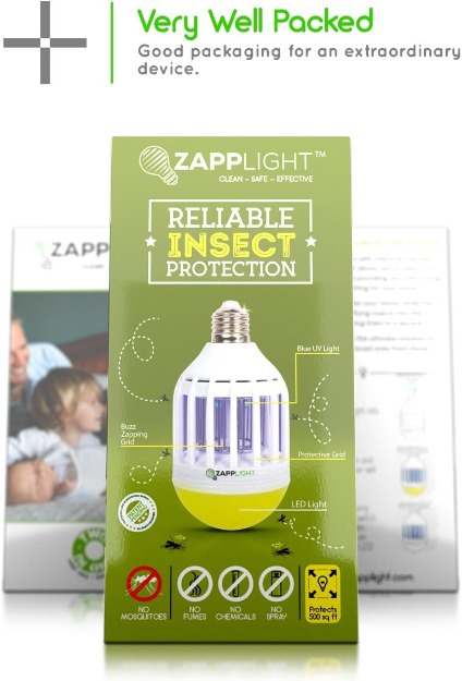 Zapplight ZAP404 Zapplight-Dual LED Lightbulb and Bug Light Zapper Pack of 4-13213
