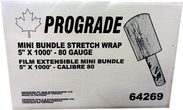 Prograde 12 Pack - 5" x 1000' Roll - 80 Gauge Thick, Mini Stretch Packing Wrap with Handle for Pallet Wrap, Moving Supplies, Industrial Strength - Clear Film (12 Pack)-13740