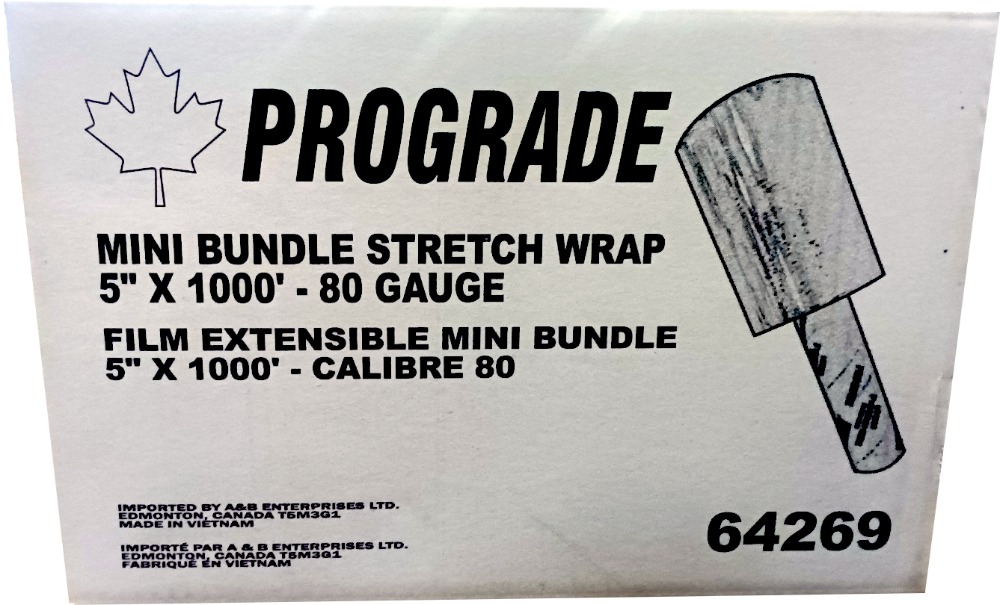Prograde 12 Pack – 5″ x 1000′ Roll – 80 Gauge Thick, Mini Stretch Packing Wrap with Handle for Pallet Wrap, Moving Supplies, Industrial Strength – Clear Film (12 Pack)-13740