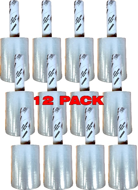 Prograde 12 Pack - 5" x 1000' Roll - 80 Gauge Thick, Mini Stretch Packing Wrap with Handle for Pallet Wrap, Moving Supplies, Industrial Strength - Clear Film (12 Pack)