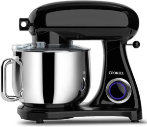 COOKLEE Stand Mixer, 800W 8.5-Qt. Kitchen Mixer with Dishwasher-Safe Dough Hooks, Flat Beaters, Whisk & Pouring Shield, SM-1522NM-13731