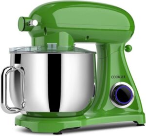 COOKLEE Stand Mixer, 800W 8.5-Qt. Kitchen Mixer with Dishwasher-Safe Dough Hooks, Flat Beaters, Whisk & Pouring Shield, SM-1522NM