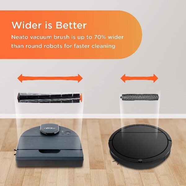 Neato D8 Intelligent Robot Vacuum Cleaner–LaserSmart Nav, Smart Mapping, Cleaning Zones, WiFi Connected, 100-Min Runtime, Powerful Suction, Turbo Clean, Corners, Pet Hair, XXL Dustbin, Alexa. 945-0444-13747