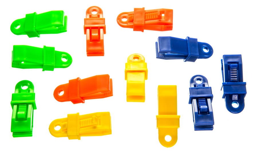 12Pc Colored Awning Clamp Set- Green/ Blue/ Yellow/Orange-13537