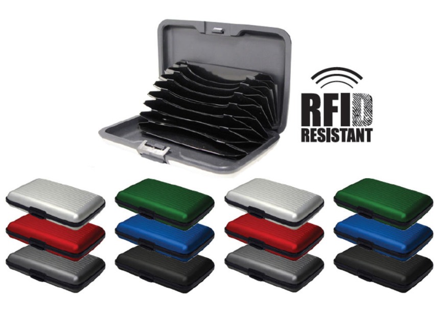 Aluminum/Plastic Security Wallet,Assorted Colors,RFID Resistant-13690