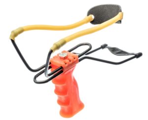 Adjustable Wrist-Brace Large Slingshot With Orange Sturdy Iron Frame Molded Grip-0