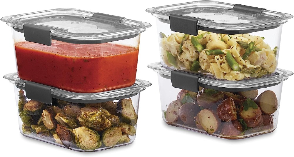 Rubbermaid-4-Piece-Brilliance-Food-Storage-Containers-with-Lids-for-Lunch,-Meal-Prep,-and-Leftovers,-Dishwasher-Safe,-4.7-Cup,-Clear/Grey-13775
