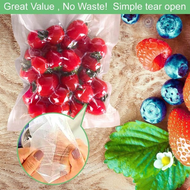 Vacuum Sealer Bags Food Saver Vacuum Sealer Bags Sous Vide Bags Vacuum Seal BPA Free 4mm – 100PCS-13908