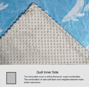 Viviland Weighted Blanket Ultra Deluxe Set – Weighted Comforter & Luxurious Micro-Plush Cover &Weighted Eyemask – 60x80Inch 15LBS(Grey)