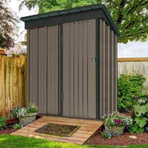 *Sold in Store Only - Prograde Outdoor Storage Shed 5x3 FT, Metal Garden Shed for Bike, Garbage Can, Tool, Lawnmower, Outside Sheds & Outdoor Storage Galvanized Steel with Lockable Door for Backyard-0