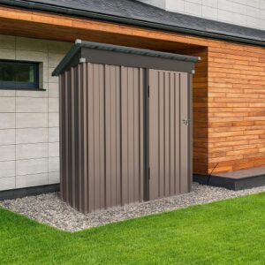 *Sold in Store Only - Prograde Outdoor Storage Shed 5x3 FT, Metal Garden Shed for Bike, Garbage Can, Tool, Lawnmower, Outside Sheds & Outdoor Storage Galvanized Steel with Lockable Door for Backyard-13978