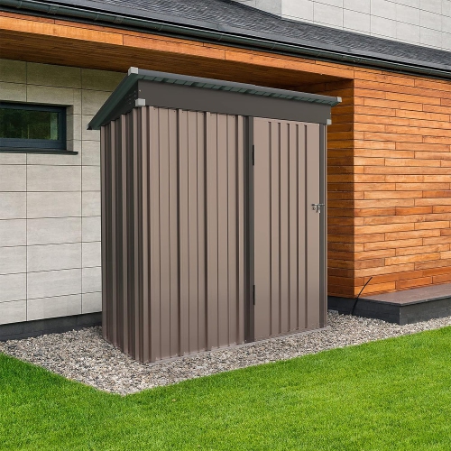 *Sold in Store Only – Prograde Outdoor Storage Shed 5×3 FT, Metal Garden Shed for Bike, Garbage Can, Tool, Lawnmower, Outside Sheds & Outdoor Storage Galvanized Steel with Lockable Door for Backyard-13978