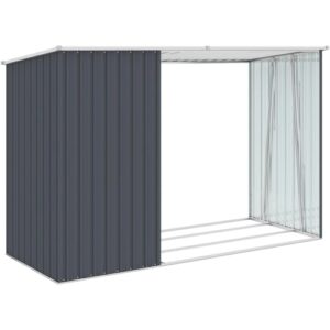 * Sold in Store Only - Garden Firewood Shed - Anthracite 96.5"x38.6"x62.6" - Galvanized Steel, Outdoor Storage, Modern Design, Weather-Resistant-13990