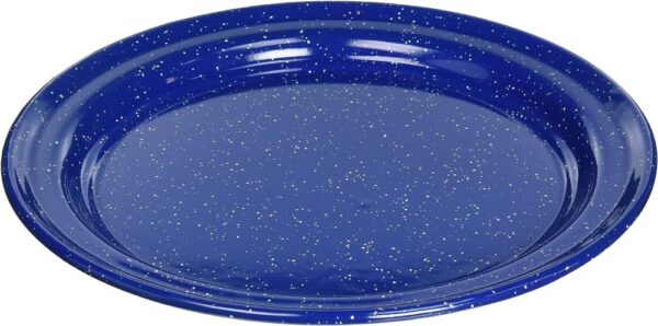10 Inch Enamelware Plate for Camp, Cabin and Farmhouse Kitchen - Blue - 10 PK-0