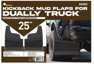 25&#8243; Kickback Rubber &#038; S/S Mud Flaps for Dually Trucks