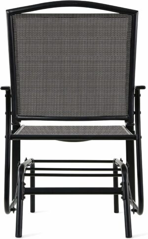 Amazon Basics Outdoor Patio Textilene Glider Chair – Set of 2, Black, 30.3″D x 24.21″W x 36.2″H