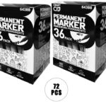 72 Piece Set – Fine Point Permanent Markers – Blue Ink